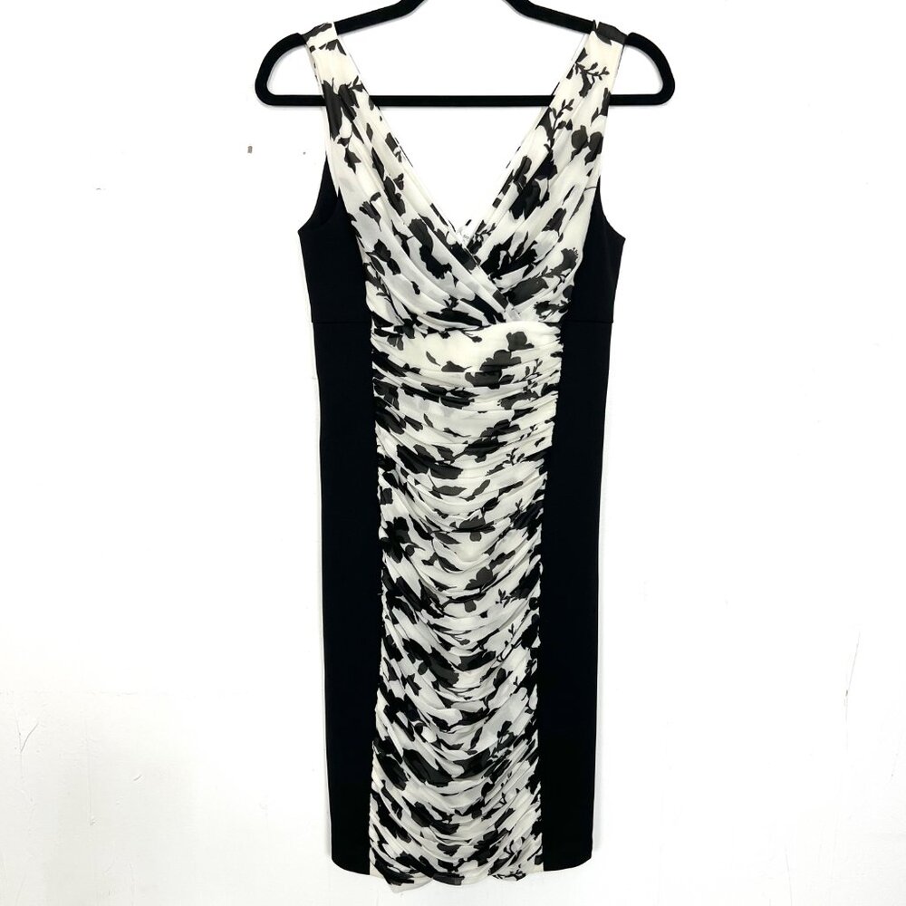White House Black Market Instantly Slimming Dress Gathered Floral 4 Small mc‎